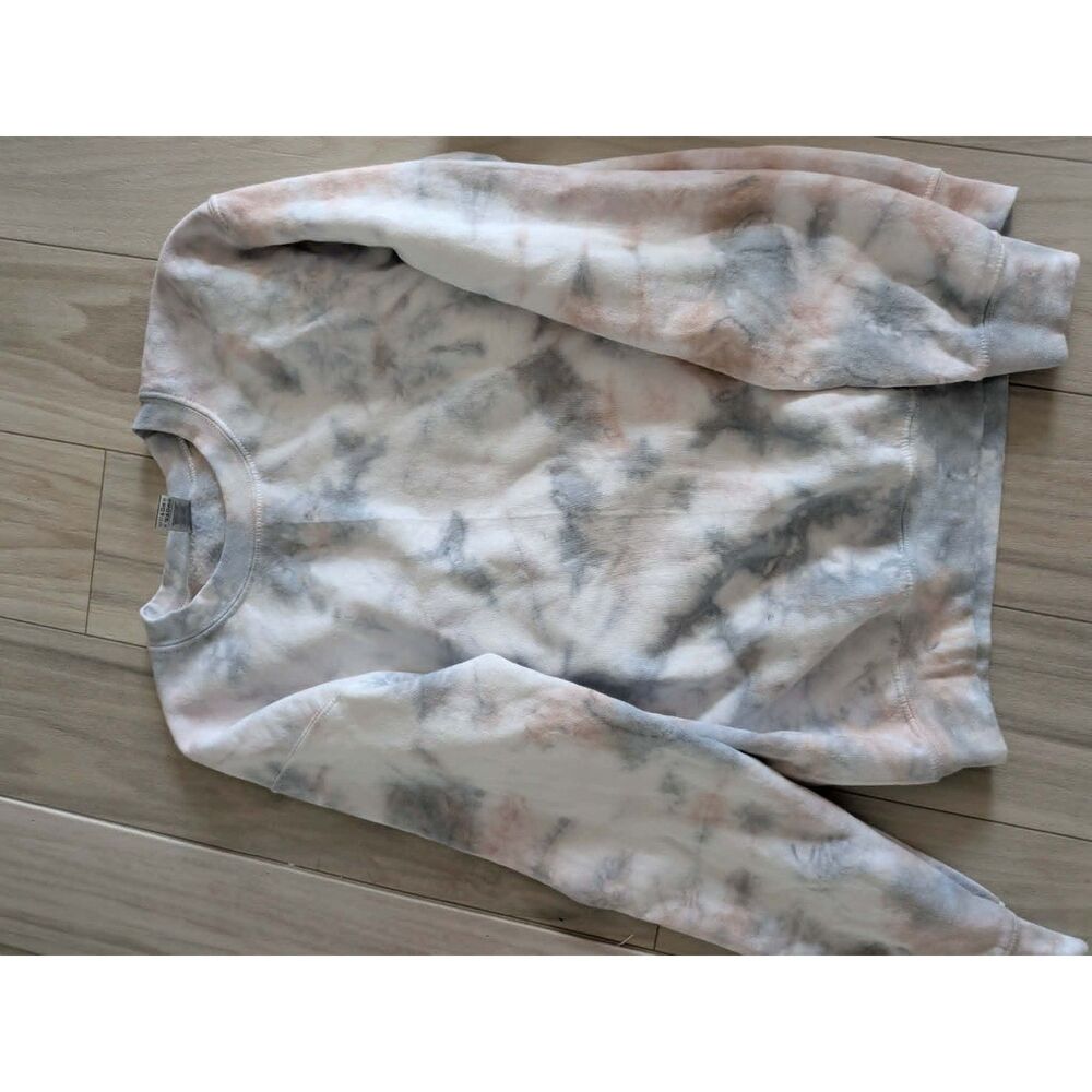 Women’s Gilden Pastel Tie Dye Crewneck Sweatshirt Pink Gray White Pullover
